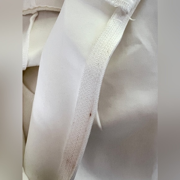 ASOS White scuba material midi asymmetrical wedding bridal dress size 6 - Picture 12 of 16